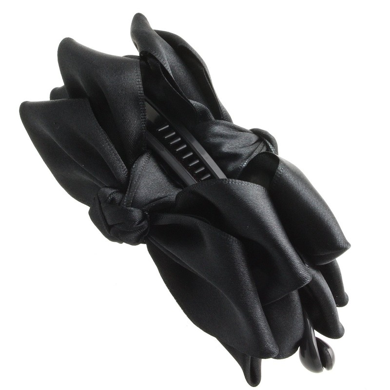 VINGTAINE H-602-BK Classy Ribbon, Banana Clip, Hair Accessories, Black