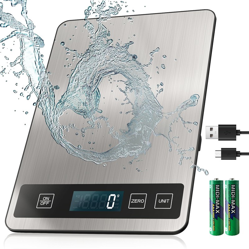 Digital Kitchen Scale Electronic Tare Function 1g/0.1oz Easy Clean