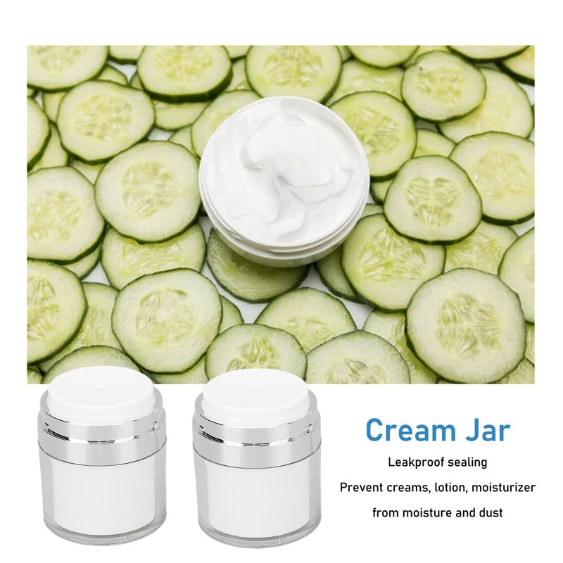 2pcs 50ml Cream Jar Refillable Empty Acrylic Vacuum Makeup Jar