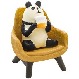 Sel Natural Beer Panda Miniature Figurines Cute Desk Accessories Mini Panda Stuff Office Desk Decor Tiny Panda Statue Trinkets Gift for Bookshelf Cubicle Cottagecore Decor