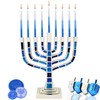 Dripless Deluxe Tapered Pastel, Blue and White Decorations, Hanukkah Menorah