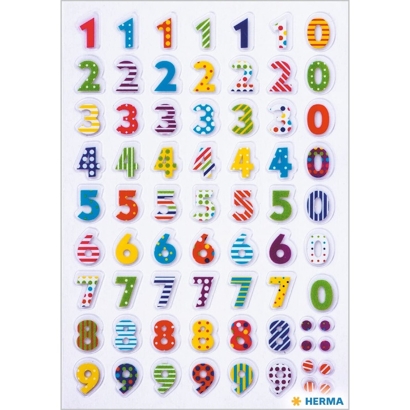Herma 3094 Sticker Colourful Numbers Stone