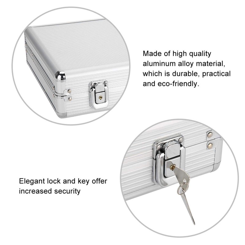DAUERHAFT Watch Storage Box, 24 Grids Aluminum Alloy Suitcase Watch