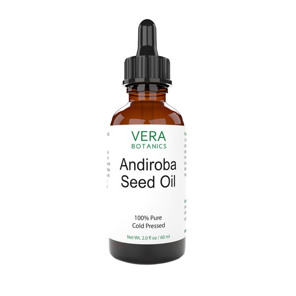 Vera Botanics ANDIROBA OIL 100% Pure & Natural, Unrefined, Cold-Pressed For Face, Dry Skin, Nails, Lips, Body & Hair - Reduce Hair Breakage, Even Out Skin Tone, Therapeutic Massage