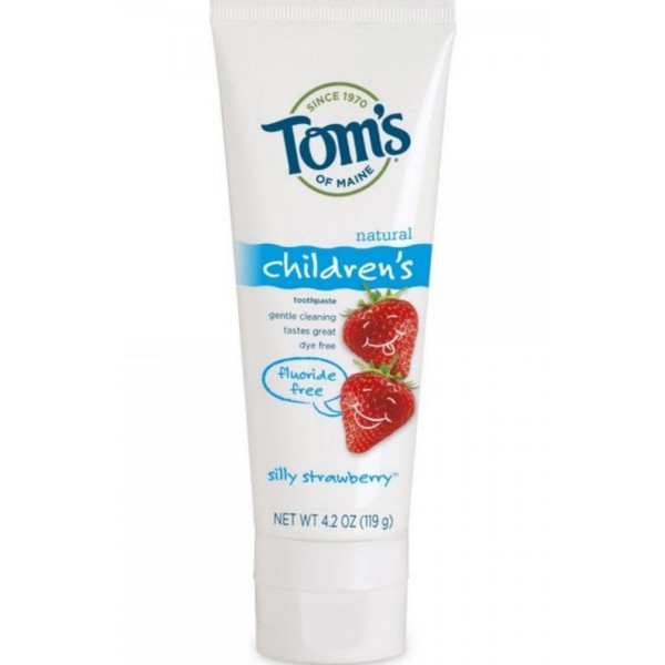 Tom's Of Maine Natural Children's Fluoride Free Toothpaste, Silly Strawberry 4.20 oz (Pack of 4)