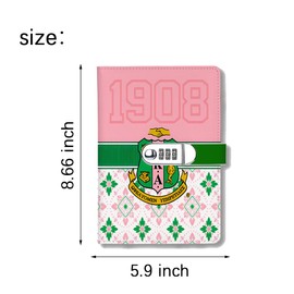 WHLBHG Sisterhood Gift Sorority Paraphernalia A5 Locking Journal Faux Lined Pink and Green Sorority Gift for Women Sister Graduation Sorority Gifts (Sorority Style 1)