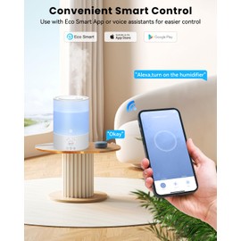 Esemoil Humidifiers for Bedroom, for Large Room, 2.5L Top Fill Cool Mist Humidifiers for Baby, Plants, Smart WiFi Air Humidifier with Diffuser and Nightlight, 28dB, 24H Long Runtime, Work with Alexa