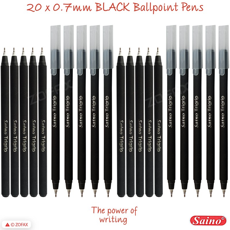 SAINO Trigrip Ballpoint Pens Triangular Grip Giga Pack Smooth Biros