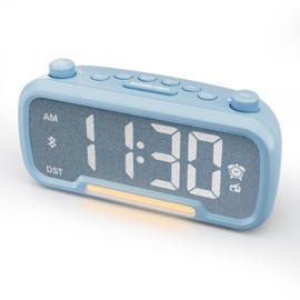 Mesqool Digital Alarm Clock with 2 USB Chargers,Bluetooth Speaker, FM Radio,Night Light,5-Level Dimmer,Adjustable Volume,12/24H,Snooze,Battery Backup,Loud Clock Radio for Heavy Sleepers Adults