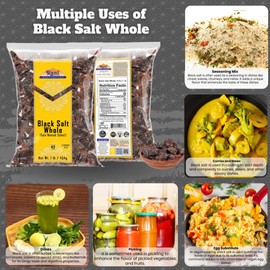 Rani Black Salt Raw Whole (Kala Namak) Mineral 16oz (1lb) 454g ~ Unrefined, Pure and Natural | Vegan | Gluten Friendly | NON-GMO | Indian Origin | Kosher | Perfect for Tofu Scramble