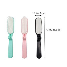 NOLITOY Women's Travel Hair Brush Set 3 Pcs Mini Bristle Combs Portable Folding Hair Brush for Wet Dry Hair