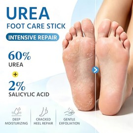 Pack de 2 - Crema para Pies con Urea 60, Crema para Pies Resecos y Agrietados, Bálsamo en Barra para Talón Grueso y Callos, 40g x 2