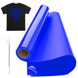 Raqieman Plotter Film Textile Blue, 30.5 cm x 610 cm, Flex Film Plotter Textile Rolls with Hooks, Easy to Cut & Weeding, Heat Tansfer Vinyl Iron On Film for DIY Textile Printing (Sapphire Blue)