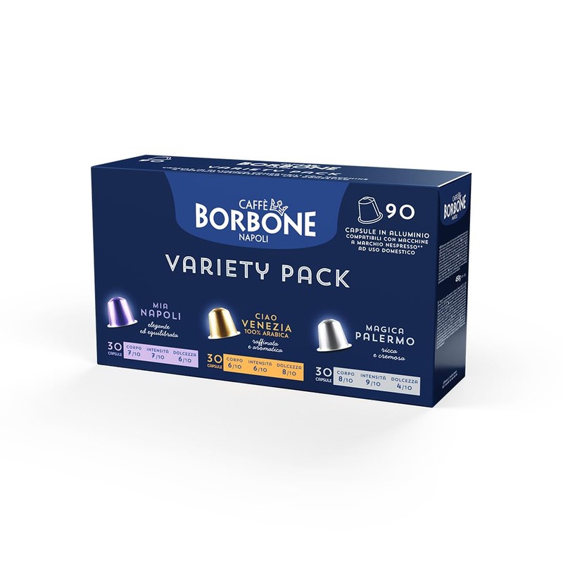 Caffè Borbone Variety Pack Aluminum Capsules Compatible with Nespresso Original