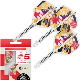 Target Japan Prime Series Zenith K Flex Dart Flights and Shaft System, No.6 (Intermediate, 26mm) | Pack of 3 Kflex All In One Flight, Ching Ho Tung Accessories | K-Flex Darts