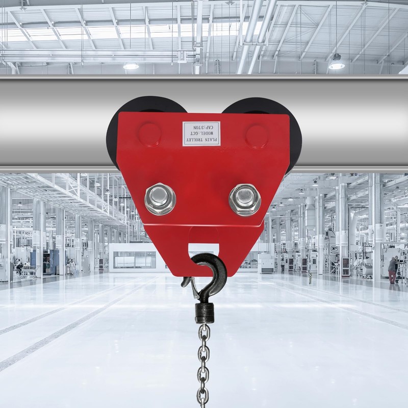 siohdagu 3 Ton / 6600LB Manual Beam Trolley, Adjustable I-Beam
