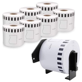 COLORWING Compatible Continuous Paper Labels Replacement for Brother DK-2205 62mm x 30.48m(2.4" x 100ft) Shipping Address Labels, for Brother QL-800, 810W, 820NWB, 1110NWB, 8 Rolls with 1 Frame