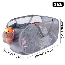 Kimmama Foldable Laundry Baslet,Mesh Standing Laundry Hamper,75L,Horizontal