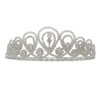 Rosemarie Collections Women's Stunning Silver Tone Crystal Rhinestone Ornate Queen's Bridal Wedding Crown Tiara Headpiece, 2" (Flower Teardrop Design)