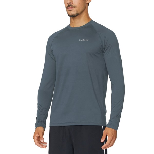 baleaf Men's Long Sleeve Running Shirts Quick Dry Workout Shirts