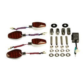 POSH 060651 LED Turn Signal For Motorcycle Accessories XJR1300 ('00-'06) /XJR400/R ('95-) Plated Body, Orange Lens, Lightweight LED Turn Signal