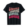 Girl Retro Sabrina First Name Groovy Beach T for Women