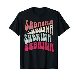 Girl Retro Sabrina First Name Groovy Beach T for Women T-Shirt