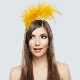 GHGMAO Feather Fascinator Headband for Women Kentucky Derby Headpiece Fascinator Hats Feathers for Cocktail Wedding Tea Party