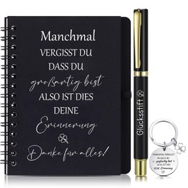 Sinmoe Dankeschön Geschenke für Kollegen Mitarbeiter A6 Spirale Notizblock Notizbuch Inspirierenden Kugelschreiber Schlüsselanhänger für Jobwechsel Büro(Manchmal VERGISST DU DASS DU großartig bist)