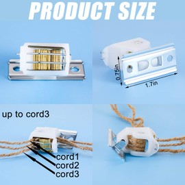 Jetec 4 Pieces White Roman Shade Cord Lock Dual Brass Wheels Stainless Steel Bracket Swivel Type Hold up to 3 Cords Austrian Shade Window Blind Lock for Pleated Shades Woven Wood Shades Bamboo Blinds