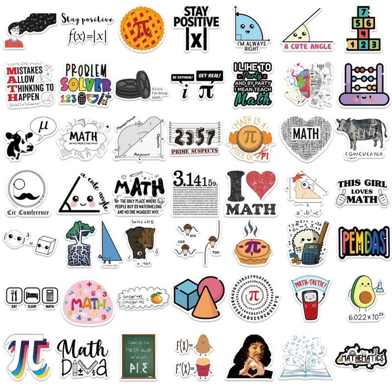 50 PCS Math Stickers Bulk for Teens Adults Students Teacher