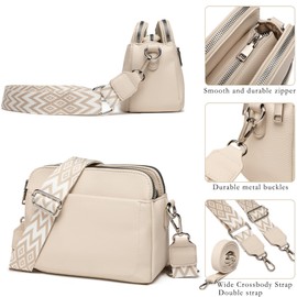 Makukke Crossbody Bags for Women, Vegan Leather Small Shoulder Handbag, Purses for Women with 2 Adjustable Shoulder Strap