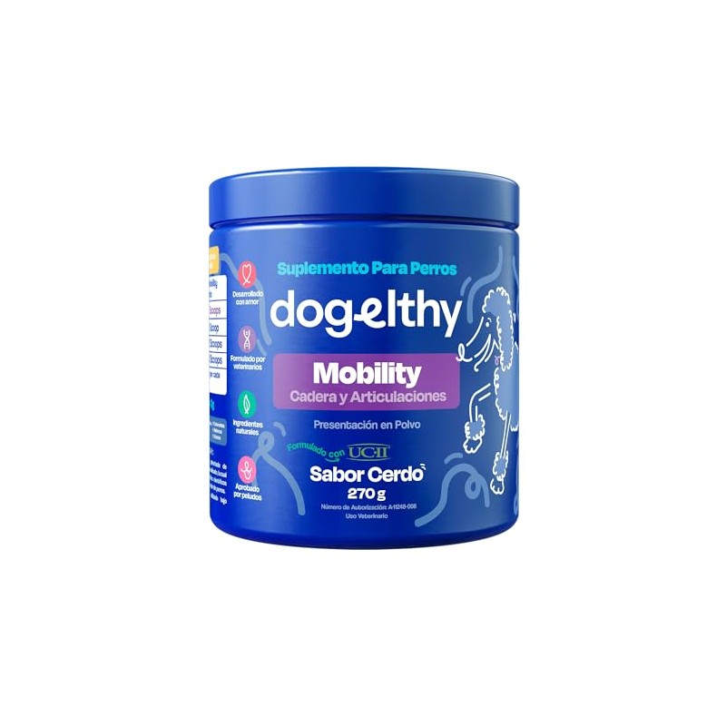 Dogelthy Mobility Suplemento Condroprotector en Polvo para Perro