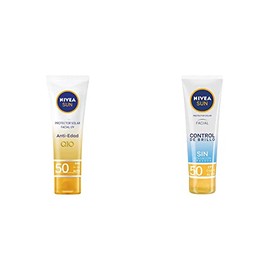 NIVEA SUN Protector Solar Facial Anti - edad (50 ml), Enriquecido con Q10, Bloqueador solar FPS 50 , no Grasoso para Todo Tipo de Piel  Protector...  