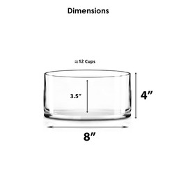 CYS Excel Large Glass Cylinder Vase (H:4" D:8") Flower Vase Centerpieces Hurricane Floating Pillar Candle Holder Terrarium Planter