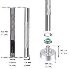 Mesee 600 Pieces Eyelets 5 mm Eyelet Pliers Set, Eyelet Pliers Metal Eyelets Grommet Tool Kit, Metal Eyelets Kit with Hole Punch, Tarpaulin Eyelets, Installation Tools for Shoes, Leather, Bags,