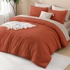 Andency Burnt Orange Oversized King Comforter 128''x120'', 3 Pieces Terracotta