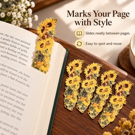 5-Piece Sunflower Metal Bookmarks – Vintage Art-Inspired Decorative Page Markers for Reading, Students, Book Lovers and Gifts