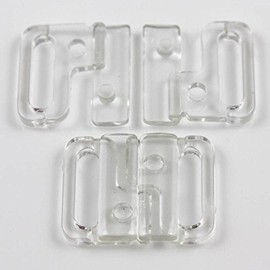 4 Pairs Bikini Clips Hook and SNAP Plastic Clasps 12mm Strap Bra Fastener Swimwear (Clear - H1776)