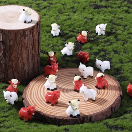 WEWAYSMILE 20 Pcs 4 Styles Mini Resin Small Yak Figurines Mini Resin Figurines Mini Resin Animal Suitable for DIY Garden Home Room Miniature Figurines Toy Decoration（Yak）