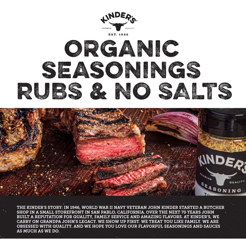Kinder's Organic Prime Rib Rub, Premium Quality Seasoning, MSG Free,