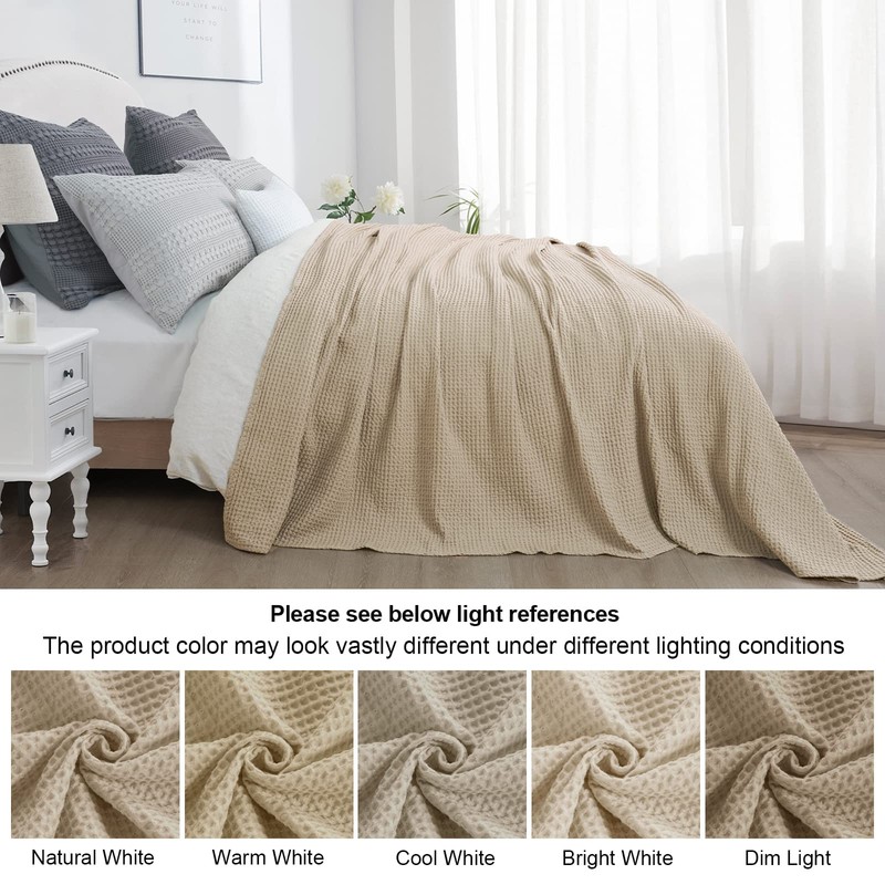 PHF 100% Cotton Waffle Blanket Double Size 150 x 200cm