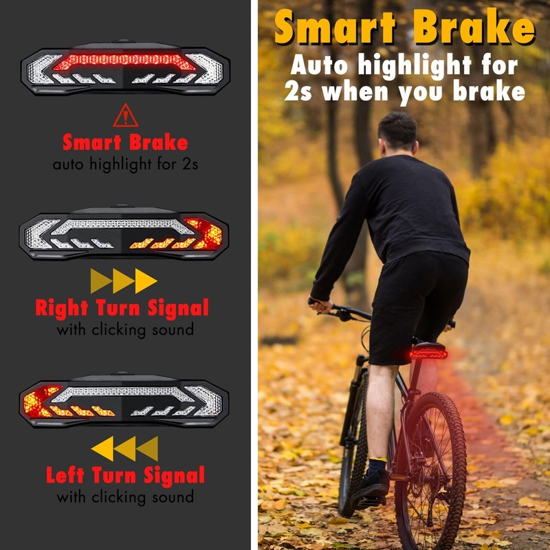NineLeaf Smart Bike Seat Tail Light Kit, Anti-Theft Bike Alarm