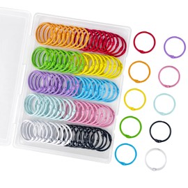 100 Pack Loose Leaf Binder Office Book Rings 1-Inch, with Metal Nickel Plated for Key,for Index Cards and School，Assorted Colors
