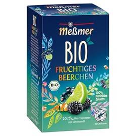 Meßmer Organic Fruity Berry, 20 Tea Bags, Organic Fruit Tea with Lime Oil, Organic Refined Teas, 100% Natural Ingredients