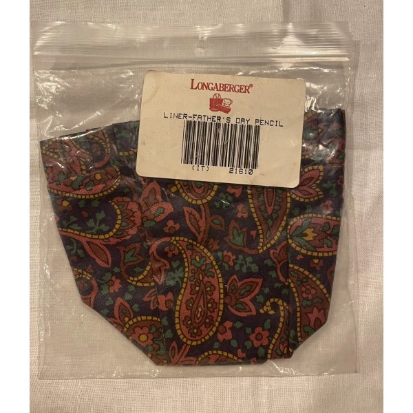 Longaberger Fabric Liner Father's Day Paisley Pencil # 21610 NIP