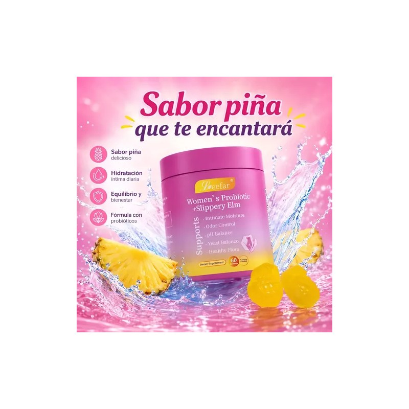 Probióticos Íntimos Mujer para Flora Vaginal Probiotic Gummies with Slippery