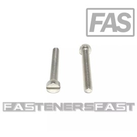 FAS (25) M5-0.8 x35 Stainless Steel Slotted Cheese Head Machine Screw DIN84 A2 M5x35