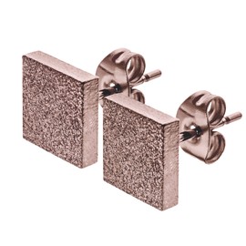 SMYKKO Aurinko Karkea Stud Earrings | Stainless Steel | Brushed | Women | Ladies | Girls | Steel | Earring | Square | Square, Stainless Steel