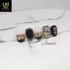 Black Golden Shadow Handmade Nail Tips - Long Stiletto /